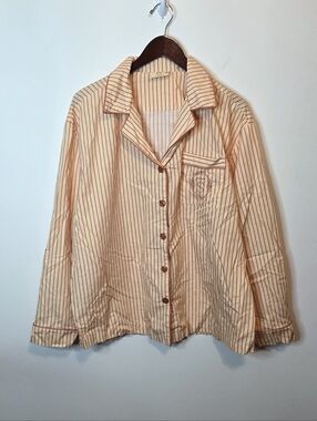 Taylor Swift The Life Of A Showgirl Pajama Top Orange Yellow Striped Size XL